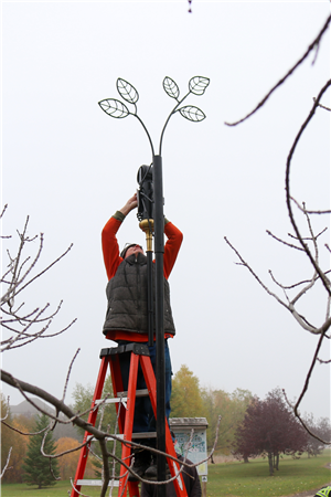 Bruno Installs the Sculpture
